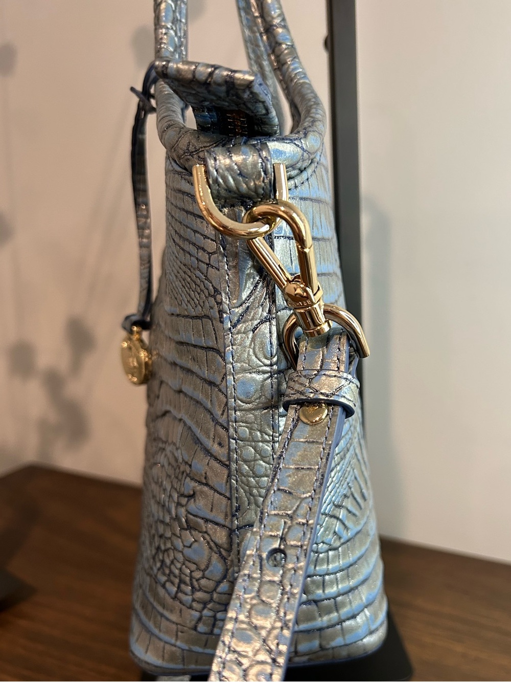 Brahmin Elaine Serenity Blue Ombre Melbourne Satchel Crossbody Retired - Picture 9 of 13